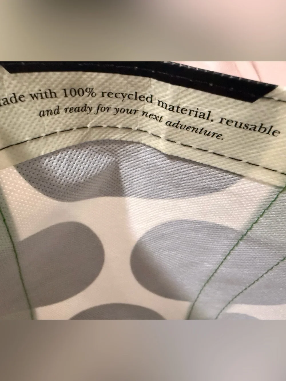 Kate spade NY Tote bag, NWOT, Black/White Polka Dot with signature green Strap.